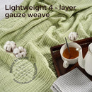 Threadmill King Size Muslin Blanket | 4 Layer Lightweight Gauze for All Seasons | Soft, Breathable, and Cozy Picnic Blankets | Lighweight Summer Blanket Fits Cal King Size Bed | Sage Green by TinyTreasures Baby Boutique