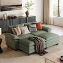 LINSY HOME Modular Sectional Sofa - 90'' Sleeper Sofa Cloud Couch Oversized Corduroy Sofa Bed with Movable Ottoman Soft Modern Comfy Couch for Living Room Apartment Office, Green by CozyNest Decor