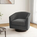 Swivel Barrel Accent Chair, Modern Round Corduroy Fabric Arm Chair for Living Room, Bedroom, Comfy Club Reading Chairs for Adults (Corduroy Grey, Set of 1) by CozyNest Decor