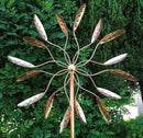 Stanwood Wind Sculpture Kinetic Copper Wind Sculpture, Dual Spinner Spinning Ficus Leaves by CozyNest Decor