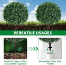 Artificial Boxwood Topiary Ball Tree with Ground Spike, Set of 2 Artificial Shrub Bushes, Fake Evergreen Tree for Porch, Artificial Plants for Outdoor Planters Indoor UV Resistant by CozyNest Decor