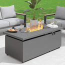 Sundale Outdoor 51 Inch Outdoor Fire Pit Table, 50,000 BTU Rectangle Propane Fire Pit with Glass Wind Guard, Rain Cover, Removable Lid, Matching with Outdoor Furniture Sets, CSA Certified, Gray by GreenHaven Gardens
