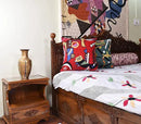Kandinsky Red Abstract Pillow Cover Gegen Modern Pillowcase Scarlet Reds Abstract Chair Cushion Contemporary Pillow Farmhouse Pillows Couch Handembroidered Wool Size 18x18 by CozyNest Decor