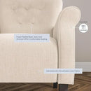 BELLEZE Modern Accent Chair, High Back Armchair, Upholstered Wingback Side Chair, Padded Single Sofa with Wooden Legs for Living Room, Bedroom - Beige by CozyNest Decor