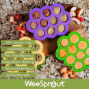 WeeSprout Silicone Baby Food Freezer Tray with Clip-on Lid - Perfect Storage Container for Homemade Baby Food, Vegetable & Fruit Purees, and Breast Milk by TinyTreasures Baby Boutique