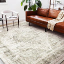 Washable Area Rug 9'x12' Retro Floral Khaki Boho Design Non-Shedding Easy Care Ideal for High Traffic Areas in Living Room Bedroom Office Coffee Table Kitchen Large Carpet by TinyTreasures Baby Boutique