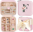 AYGXU Travel Jewelry Box for Women and Girls - Small Case With Initial A-Z - Teacher Gifts by TinyTreasures Baby Boutique