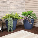 Sunnydaze 24-Inch Anjelica Large Plastic Pot for Plants - Outdoor Polyresin Round Planter with Drillable Drainage Holes - Slate - 4pk by GreenHaven Gardens