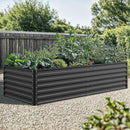 YITAHOME 96x48x24 in Galvanized Raised Garden Bed Kit, Large Metal Planter Box with Gloves, Safety Rubber & Support Rod, Outdoor Flower Bed for Plants Vegetables, Black by GreenHaven Gardens