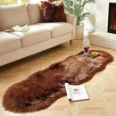 AMTOVO Faux Sheepskin Rug, Coffee Ultra Soft Fluffy Shag Area Rug, 2 x 6 ft Faux Fur Rug for Bedroom Sofa Throw Cushion Room Decor, Sheepskin by CozyNest Decor