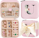 AYGXU Travel Jewelry Box for Women and Girls - Small Case With Initial A-Z - Teacher Gifts by TinyTreasures Baby Boutique