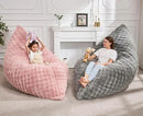 Hobestluk 3 in 1 Bean Bag Chair Giant Bean Bag Chairs for Adults with Bubble Cover Convertible Bean Bag Floor Cushion with Machine Washable Cover for Living Room (Bubble Grey) by CozyNest Decor