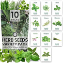 Herb Seeds | 10 Invidiual Packs | 2025 Season | Non-GMO | Mint, Parsley, Basil, Thyme & More! | for Planting Indoor & Outdoor | by Family Sown by GreenHaven Gardens