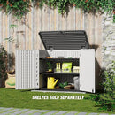 Outdoor Patio Storage Shed,Waterproof Horizontal Outdoor Storage Cabinet for Garbage Cans,Tools and Lawnmower Lockable(34 Cu.ft-Warm-White) by GreenHaven Gardens