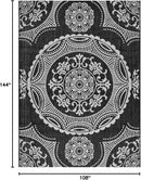 Medallion Outdoor Rug 9x12 Washable Outside Carpet for Indoor Patio Porch Waterproof Easy Cleaning Non Shedding Area Rugs Black 9 x 12 by CozyNest Decor