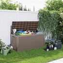 100 Gallon Resin Deck Box, Lockable Patio Outdoor Storage Box for Furniture, Garden Tools and Tools Storage, Waterproof Outside Storage Boxes - Grey by GreenHaven Gardens