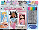 Fashion Angels Fashionista Sketch Set, Includes Sketch Pad with Stencils & Stickers, Fashion Design Sketch Book for Girls, Ideal Drawing Kit for Kids by TinyTreasures Baby Boutique