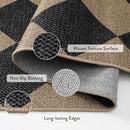 Lahome Checkered Easy Jute Outdoor Rug, 5x7 Area Rugs for Living Room Nature Large Dining Room Carpet, Farmhouse Outdoor Patio Non Slip Diamond Carpet for Home Office Bedroom Backyard Deck by CozyNest Decor