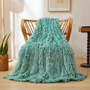 XeGe Luxury Fluffy Throw Blanket, Emerald Green Soft 50x60 Faux Fur Blanket Throw, Shaggy Plush Decorative Couch Blanket, Cute Furry Throw Fuzzy Blanket for Sofa Bed, Ombre Emerald Green by CozyNest Decor