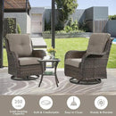 Patio Furniture Set Swivel Rcoker - 3 Pieces Outdoor Glider Rocking Chairs with Small Side Table, Wicker Chair Sets for Porch, Balcony and Garden by GreenHaven Gardens
