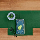 Solino Home Linen Pine Green Table Runner 120 Inches Long - 100% Pure Linen 14 x 120 Inch Table Runner for Fall, Autumn, Thanksgiving - Fete by CozyNest Decor