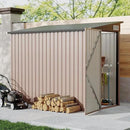 4x8 FT Metal Outdoor Lean to Storage Shed, Lean to Garden Shed Utility Tool Shed, Heavy-Duty Outdoor Metal Wall Side Storage Sheds by GreenHaven Gardens