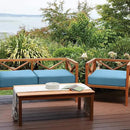Classic Accessories Ravenna Water-Resistant 21 x 19 x 5 Inch Patio Seat Cushion, Empire Blue, Patio Loveseat Cushion by GreenHaven Gardens