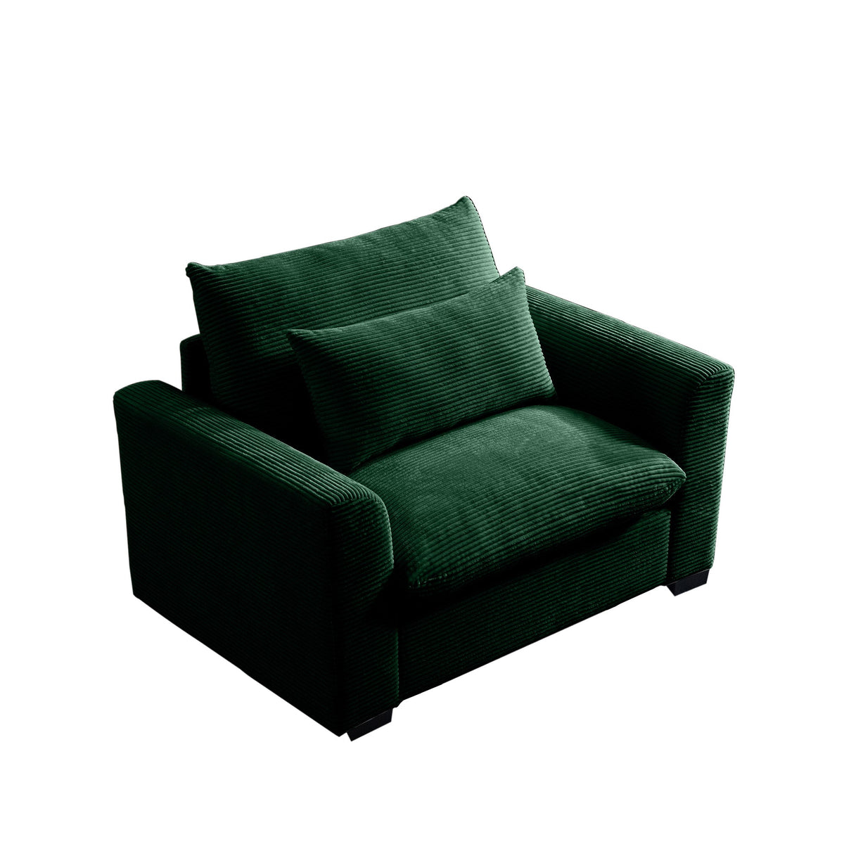 Green Corduroy Deep Seat Single Sofa Accent Chair, photo 6 of 10