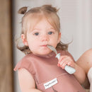 Tiny Twinkle Mess Proof Baby Bibs for Eating - Waterproof, Wipeable Bibs - Toddler Bibs - Travel Friendly - PFAS, PVC, BPA, Phthalate Free - Baby Food Bibs(3 Pack,Taupe, Rose) by TinyTreasures Baby Boutique