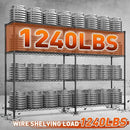 REIBII 70"W Metal Shelving, Storage Shelves 4-tier Wire Shelving Unit Load 1240LBS Metal Shelves for Storage Adjustable Shelving Rack for Pantry Kitchen Commercial school Garage 70"W*15.8"D*62.9"H by CozyNest Decor