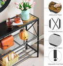 Hoctieon Industrial Console Table, 3 Tier Entryway Table, Hallway Table, Narrow Sofa Table with Shelves, Entrance Table for Entryway, Rustic Brown&Black by CozyNest Decor