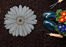 NAT & Jules Gerbera Daisy Flower Shaped Dimensional Indoor Outdoor 12 inch Cast Resin Decorative Garden Stepping Stone, Patio, Walkway Sculpture Yard Art, Stone Grey by CozyNest Decor