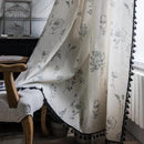 Sutuo Home Boho Curtain with Handmade Tassels, Rod Pocket Window Treatment Vintage Rustic Bohemian French Farmhouse Semi-Blackout Print Drape for Bedroom, 1 Panel 59" W x 84" L,Grey Floral by CozyNest Decor