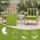 Patio Chair Cushions 22 X 22 X 4 Inch Waterproof Outdoor Seat Cushions for Patio Furniture, Outdoor Sofa Couch Pads with Ties & Handle, Set of 2, Grass Green by GreenHaven Gardens