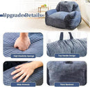 Giant Bean Bag Chair, Faux Fur Bean Bag Chair for Adults, Fluffy and Comfy Bean Bags with Filler, Big Bean Bag Sofa Chair for Reading, Gaming, Stuffed High-Density Foam, Grey by CozyNest Decor
