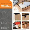 storageLAB Under Bed Storage Containers, Closet Organizers with Sturdy Handles for Clothes, Comforters, and Accessories, Use Under or at the End of the Bed - 2 Pack, Reinforced, Beige by CozyNest Decor