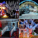 Enhon 2 Pack Meteor Shower Snowflake Lights Outdoor with Timer, Total 480 LED 12in 16 Tube Connectable Waterproof Meteor Rain Drop Christmas Light with Snowflake for Xmas Tree Roof Garden(Cool White) by GreenHaven Gardens
