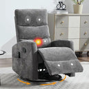 Manual Swivel Rocker Recliner Chair for Adults, Overstuffed Reclining Glider Chair for Nursing with Vibration Massage & Heat, Living Room Rocking Recliner 3-Stage backrest, Chenille Fabric Dark Gray by CozyNest Decor
