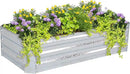 Sunnydaze 11.75" H Raised Metal Garden Bed - Galvanized Raised Garden Bed Outdoor for Vegetables and Flowers - Woodgrain - 4' x 2' Silver by GreenHaven Gardens