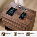 Nightstand Set of 2 with Charging Station, 22" Large Modern Bedside Table with 2 Drawers Storage,Push-to-Open End Table for Bedroom,Living Room,Brown by CozyNest Decor