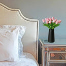 Mandy's Artificial Tulips 20 Stems Peach PU Faux Flowers for Wedding Home Decor 13.5 Inch by CozyNest Decor
