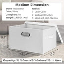 Medium 15" 21 Quart Collapsible Stackable Storage Bins with Lids, 3 Packs White Foldable Fabric Closet Boxes Heavy-duty Linen Cube Baskets Container for Bedroom Office (15 x 11 x 8) by CozyNest Decor