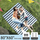 HX&OD Extra Large Picnic Outdoor Blanket, 80”x60” Waterproof Picnic Mat Foldable Camping Blanket Portable with Carry Strap for Beach Mat Outdoor Camping Party(Grey&Green) by TinyTreasures Baby Boutique