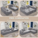 Hobestluk Modular Sectional Sofa Couches 108" L-Shape Couch 3 Seat Modular Sofa Memory Foam Sectional Couches for Living Room, Boneless Couch with Oversized Chaise (Light Grey, Right Facing) by CozyNest Decor