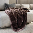 Mon Chateau Premium Reversible Luxury Faux Fur Throw for Couch, Sofa, or Bed - Plush Cozy Soft Blanket for Sleeping or Home Décor, 60" x 70" (Brown) by CozyNest Decor