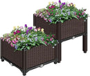 VIVOHOME 2 Packs Elevated Plastic Raised Garden Bed Planter Kit, Outdoor Planters Above Ground Flower Vegetable Standing Planter Box for Patio Deck Porch W/Drainage Holes by GreenHaven Gardens
