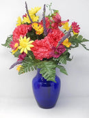 Floral Supply Online - 8" Rose Vase and Flower Guide Booklet - Decorative Glass Flower Vase for Floral Arrangements, Weddings, Home Decor or Office. (Cobalt) by CozyNest Decor