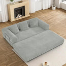 Convertible Sleeper Sofa Bed with Pillow, 4-in-1 Corduroy Folding Mattress Couch with Fixed-Shape Frame, Futon Fold Out Floor Sofa Cama Lounge Couch for Living Room Bedroom, Light Grey by CozyNest Decor