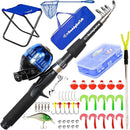 DaddyGoFish Kids Fishing Pole - Rod Reel Combo Tackle Box Starter Set - First Year Small Dock Gear Kit for Boys Girls Toddler Youth Age Beginner Little Children Junior Anglers Older Kids by TinyTreasures Baby Boutique