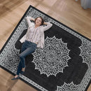 CAMILSON Outdoor Rug, 6x9 Medallion Black White Modern Area Rugs for Indoor and Outdoor Patios, Kitchen and Hallway Mats, Washable Porch Deck Outside Carpet (Medallion Black, 6 x 9) by CozyNest Decor